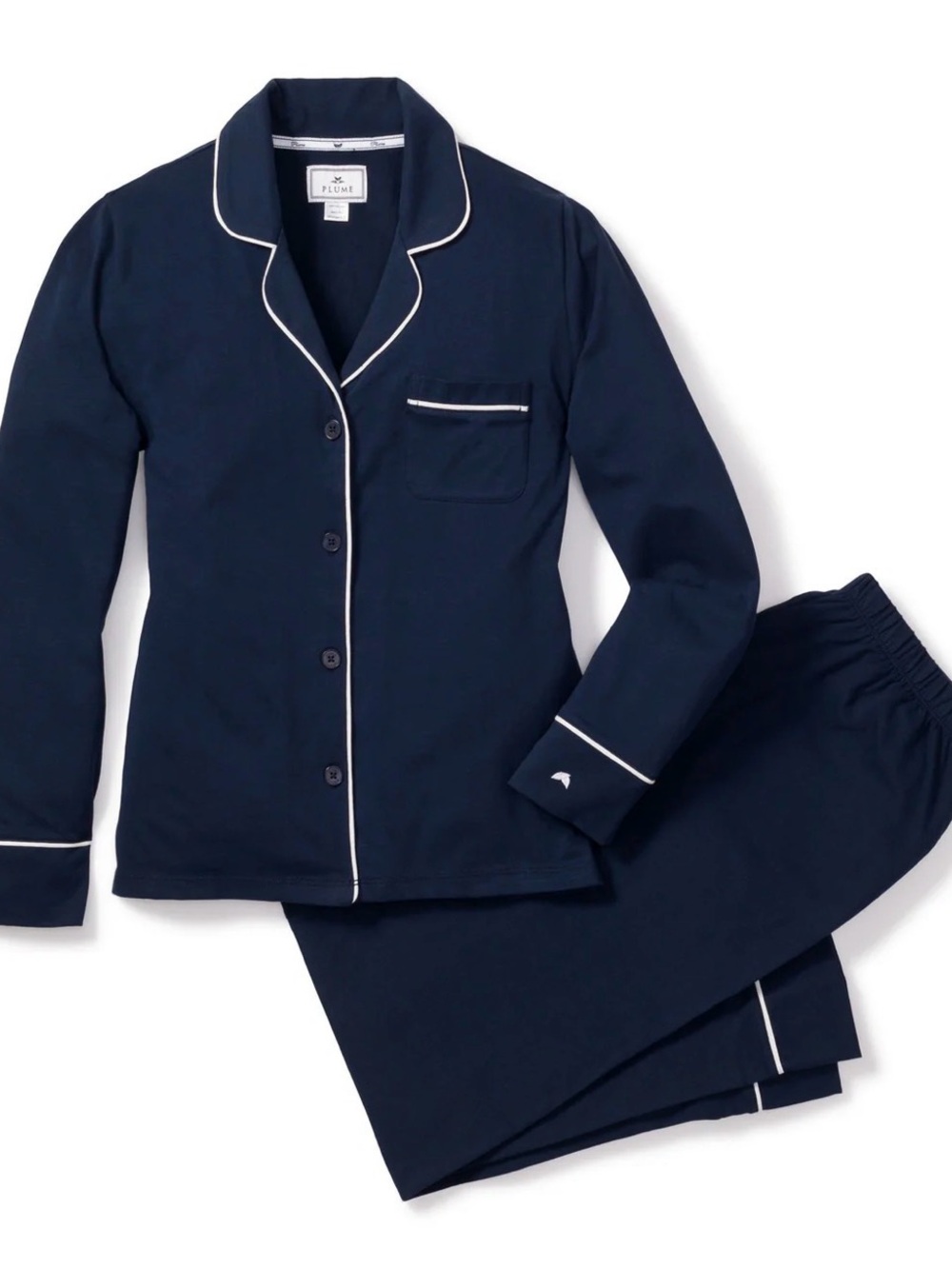 NWT Petite Plum Classic Pajamas in Navy Twill 100% cotton size small